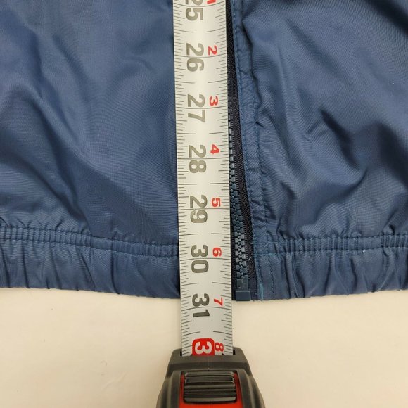 Reebok Mens Windbreaker Jacket Spellout Logo Blue White Stripes Size XL - Picture 8 of 9